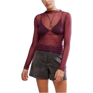 Free People Intimately Minding My Business Sheer Top Size Small New Without Tags